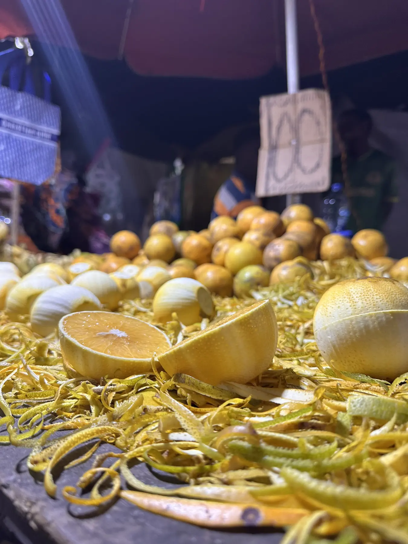 Citrus peels collected at a local fruit market